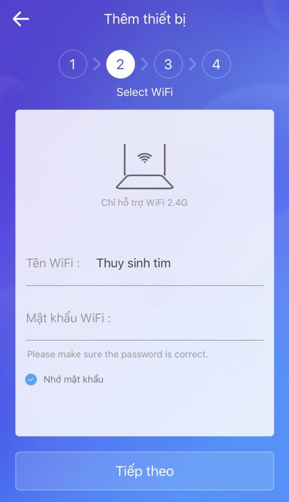 Chọn mạng wifi đang kết nối và đăng nhập